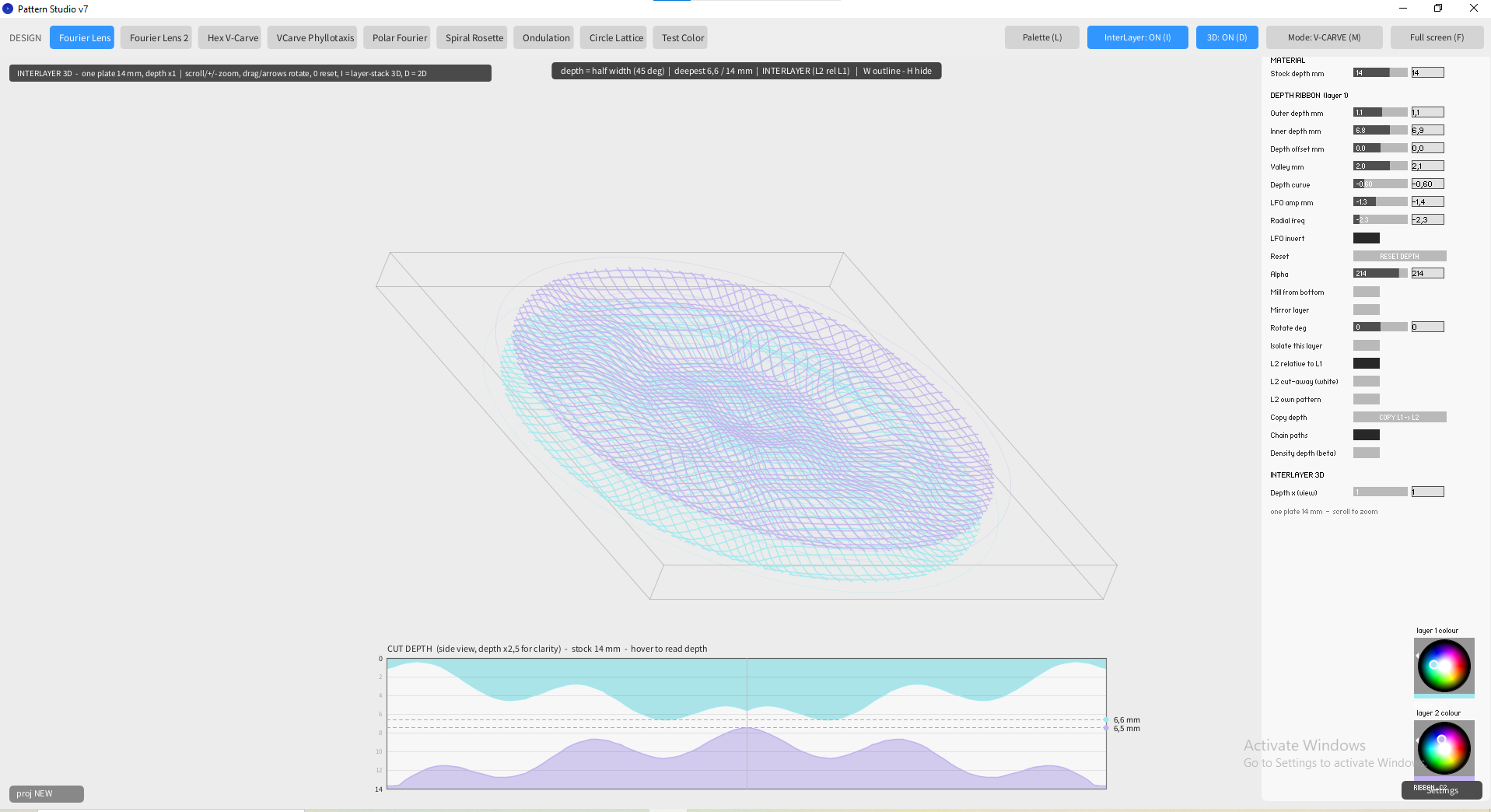 Simulation 3D dans Pattern Studio